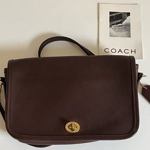 VINTAGE COACH CITY BAG CHOCOLATE BROWN LEATHER